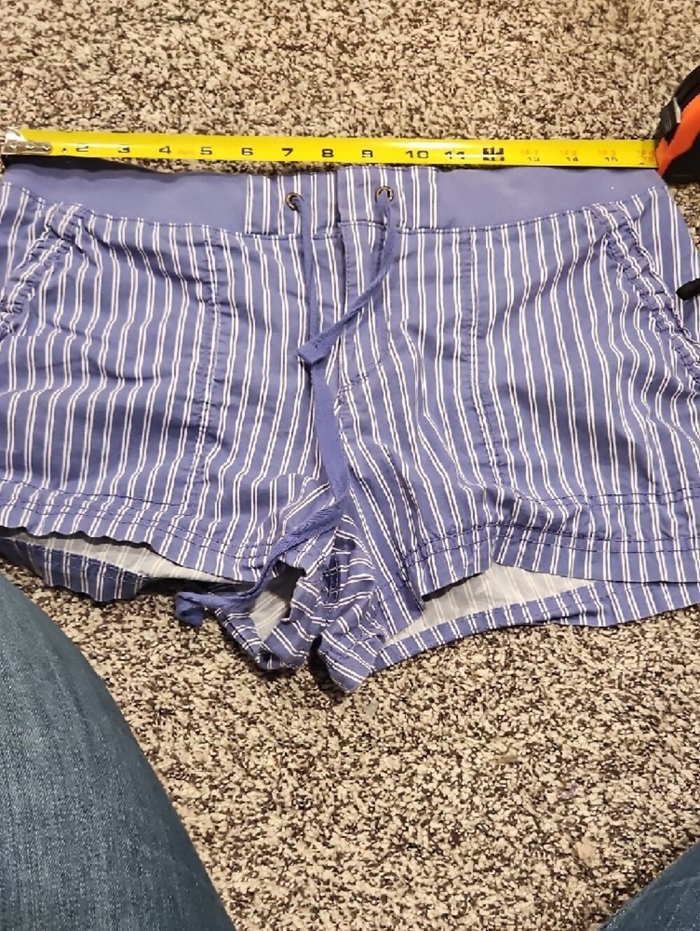 a.n.a Blue and White Striped Drawstring Athletic Shorts - Picture 6 of 9
